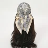 foulard de cheveux en satin de soie hijab 70x70cm, bandeau carré imprimé pour femmes, silencieux de cou, mode dames, bandana de luxe