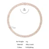collier chaîne à maillons cubains miami pour femmes, couleur argent, 14mm, strass glacés à 2 rangées, ras du cou carré à maillons cubains, bijoux