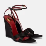 Sandales compensées élégantes à bretelles croisées pour femmes – Talons hauts élégants, un incontournable pour l&rsquo;été, combinant le confort et la tendance