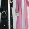 eid musulman abaya pour les femmes broderie cardigan robes abayas ramadan marocain dubaï jalabiya caftan robes arabe longue robe 2025