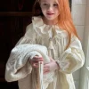 robe de princesse d'automne pour filles, couleur unie, manches longues, mode enfants filles, robes élégantes en dentelle, vêtements boutique pour enfants