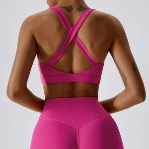 Soutien-gorge de sport respirant antichoc pour femme, haut de fitness anti-transpiration, soutien-gorge de yoga, haut d&rsquo;entraînement de course à pied, sous-vêtements souples