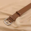 ceinture en cuir pour femmes avec boucle argentée, ceinture de taille décontractée à la mode pour pantalons et robes en jean, ceinture élégante et réglable pour dames