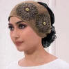 musulman sous écharpe chapeau cancer chimio chapeaux turbante mujer broderie turban casquette pour femmes été respirant bandeau bonnet
