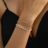Ensemble de bracelets pour femmes, Simple et polyvalent pour les déplacements, chaîne en métal, Zircon, ensemble multi-pièces, combinaison