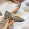 chaussures plates pointues pour femmes, chaussures papillon à semelle souple en diamant peu profond, décontractées, bateau, grande taille 43, nouvelle collection 2025