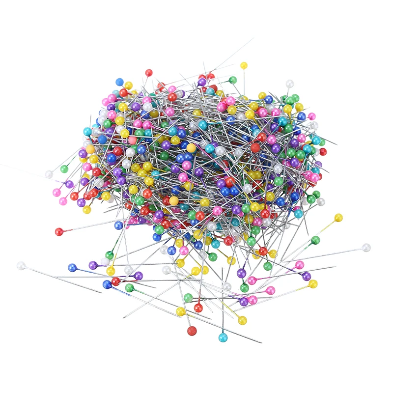 Épingles à coudre rondes, 800 pièces, mélange de couleurs, perle, tête ronde, fleuristes, bricolage, broche de positionnement, décoration de bouquet de mariage