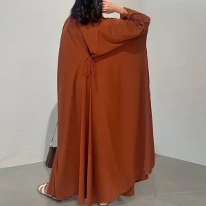 Eid musulman Abaya pour les femmes Cardigan à lacets solide Caftan robes Robe Jalabiya Ramadan dubaï ouvert Abayas caftan 2025 robes Eid musulman Abaya pour les femmes Cardigan à lacets solide Caftan robes Robe Jalabiya Ramadan dubaï ouvert Abayas caftan 2025 robes
