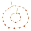 JINHUI-Ensemble de bijoux imperméables pour femme, collier perlé, bracelet en acier inoxydable, collier de charbon, style JOBoho, cheminée magnifique, 216.239.