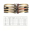 ceinture extensible dorée pour femmes, look élégant avec robe de soirée, couverture de taille, boucle à 4 rangées, ceinture creuse décorative