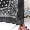 unisexe hijab hommes femmes noir coton bandana bandeau cowboy biker sport chapeaux poignet hairwrap tête wrap Écharpe paisley wraps