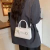 Sac à bandoulière de grande capacité pour femmes, Design à nœud Simple, couleur unie, fourre-tout Vintage, sac à bandoulière élégant pour les déplacements Sac à bandoulière de grande capacité pour femmes, Design à nœud Simple, couleur unie, fourre-tout Vintage, sac à bandoulière élégant pour les déplacements