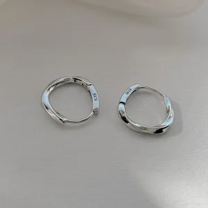 Boucles d’oreilles rondes en argent Sterling 925 pour femmes, créoles au Design incrusté Simple, bijoux de fête de mariage, accessoires cadeaux Boucles d’oreilles rondes en argent Sterling 925 pour femmes, créoles au Design incrusté Simple, bijoux de fête de mariage, accessoires cadeaux