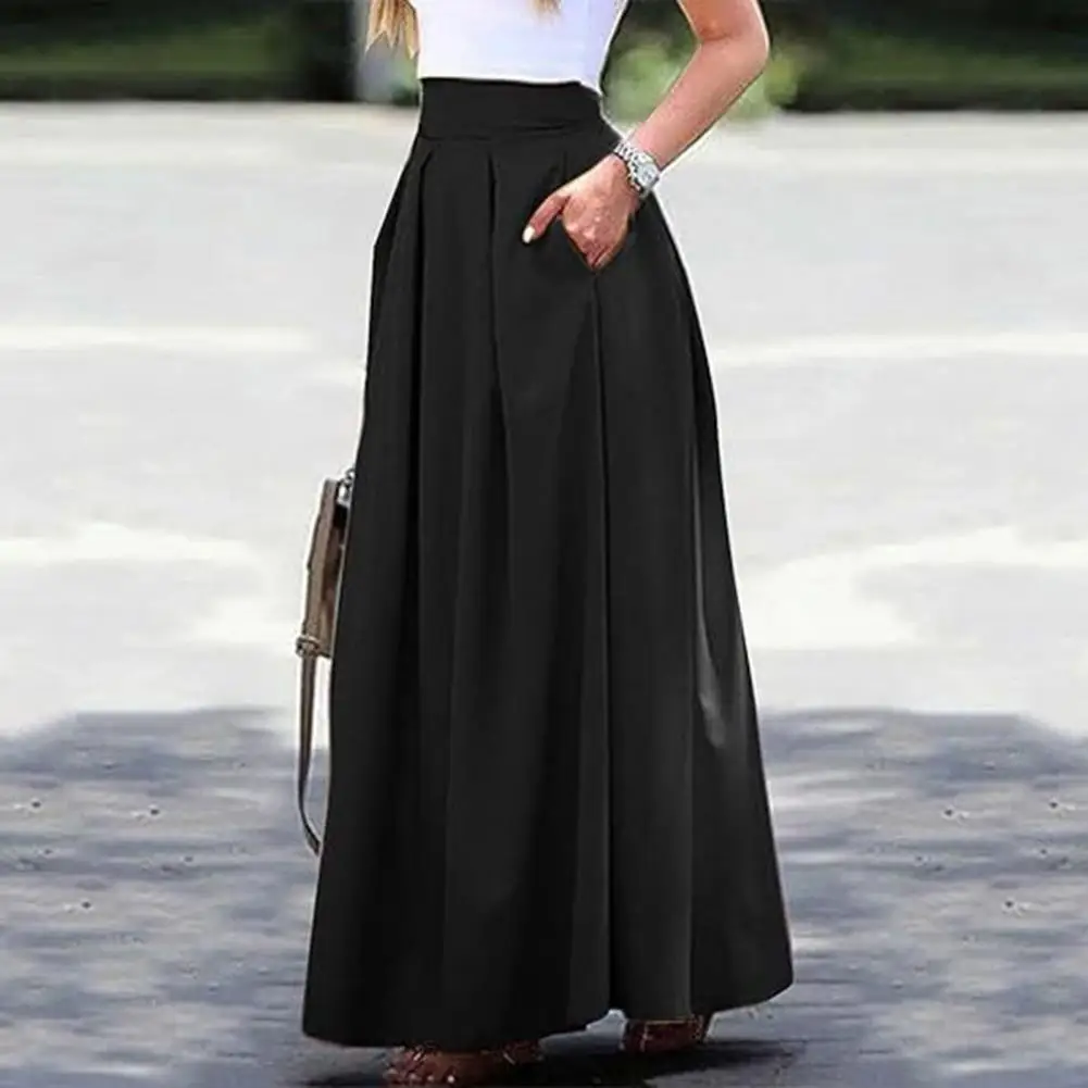 jupe longue taille haute pour femmes, jupe maxi élégante avec taille haute, tissu respirant, coupe amincissante pour les fêtes