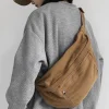 sacs de taille simples à la mode, sacs de poitrine en toile unisexe, sac de téléphone de rue hip hop, sac de ceinture de grande capacité pour dames, sac de poitrine à bandoulière