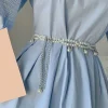 Chaîne de taille en perles pour femmes, ceinture brillante pour vêtements, ceintures décoratives, ceinture amincissante pour femmes, U0u7
