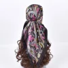foulards en soie de haute qualité pour femmes, hijab carré en satin, mouchoir uni, châles enveloppants de tête, bandeau féminin, bandanna islamique