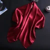 Écharpe hijab musulmane en satin solide de 90cm, foulard de tête à la mode pour femme, bandana coupe vent