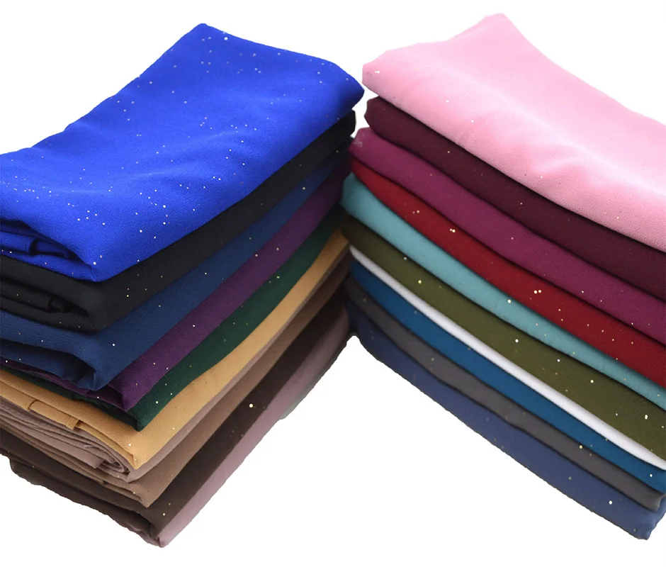 foulard hijab en mousseline de soie pour femme, châle bronzant, musulman, solide, pour document, pour la tête, voile, 180x75cm