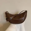 petit sac à bandoulière en cuir pu pour femmes, sac croissant chic, sac à boulettes, fourre tout polyvalent, sac à aisselles, sac à main élégant pour filles