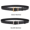 Nouveau luxe Double ceinture en cuir véritable pour femmes jean tenue décontractée boucle en alliage carré dames ceintures à la mode ceinture de mode