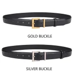 Nouveau luxe Double ceinture en cuir véritable pour femmes jean tenue décontractée boucle en alliage carré dames ceintures à la mode ceinture de mode