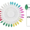 Épingles à coudre de grande taille 47mm, 30 pièces/plaque, bricolage, couleur, aiguille nacrée, positionnement, fixation, bouquet, aiguilles décoratives