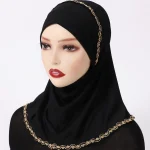 Hijab Musulman Instantané pour Femme, Châles Prêt à vitation, Turban Arabe Islamique
