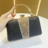 pochette de soirée élégante en strass pour femmes, sac à main de luxe élégant, chic, raffiné, digne, parfait pour banquet, dîner