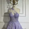 robe de bal de luxe pour femmes, asymétrique épaule dénudée, ligne a, avec des appliques en dentelle, arabe, lilas, sur mesure, la72619, 2025