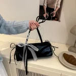 Sac Baguette élégant français Style coréen nœud décoration sac carré Niche Simple Style Ballet sac à bandoulière nouveau sac décontracté pour femmes