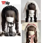 Maid Subculture Japonais Fille Femmes Harajuku Magnifique Y2K Lolita Gothique Élégant Voile Floral Dentelle Arc Décoration Bandeau