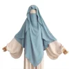Cape Khimar avec bretelles Niqab Jazz crêpe Triangle islamique femmes musulmanes en gros Ramadan cravate dos prière Hijab