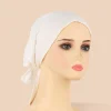 bonnets doublés en satin pour femmes musulmanes, hijab intérieur à lacets, enveloppes de sauna, casquettes turban décontractées, sous écharpe, document solide, arabe, islamique