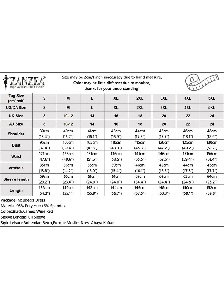 2025 zanzea élégant musulman abaya femmes à manches longues brodé robe florale islamique robe femme décontracté caftan dubaï hijab robes