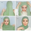 voile femme musulman,hijab femme musulman,bonnet hijab instantané avec casquette en jersey de mousseline de soie lourd hijab pour femmes voile mode hijab burkini femme musulmane écharpe foulard musulmane pour femme