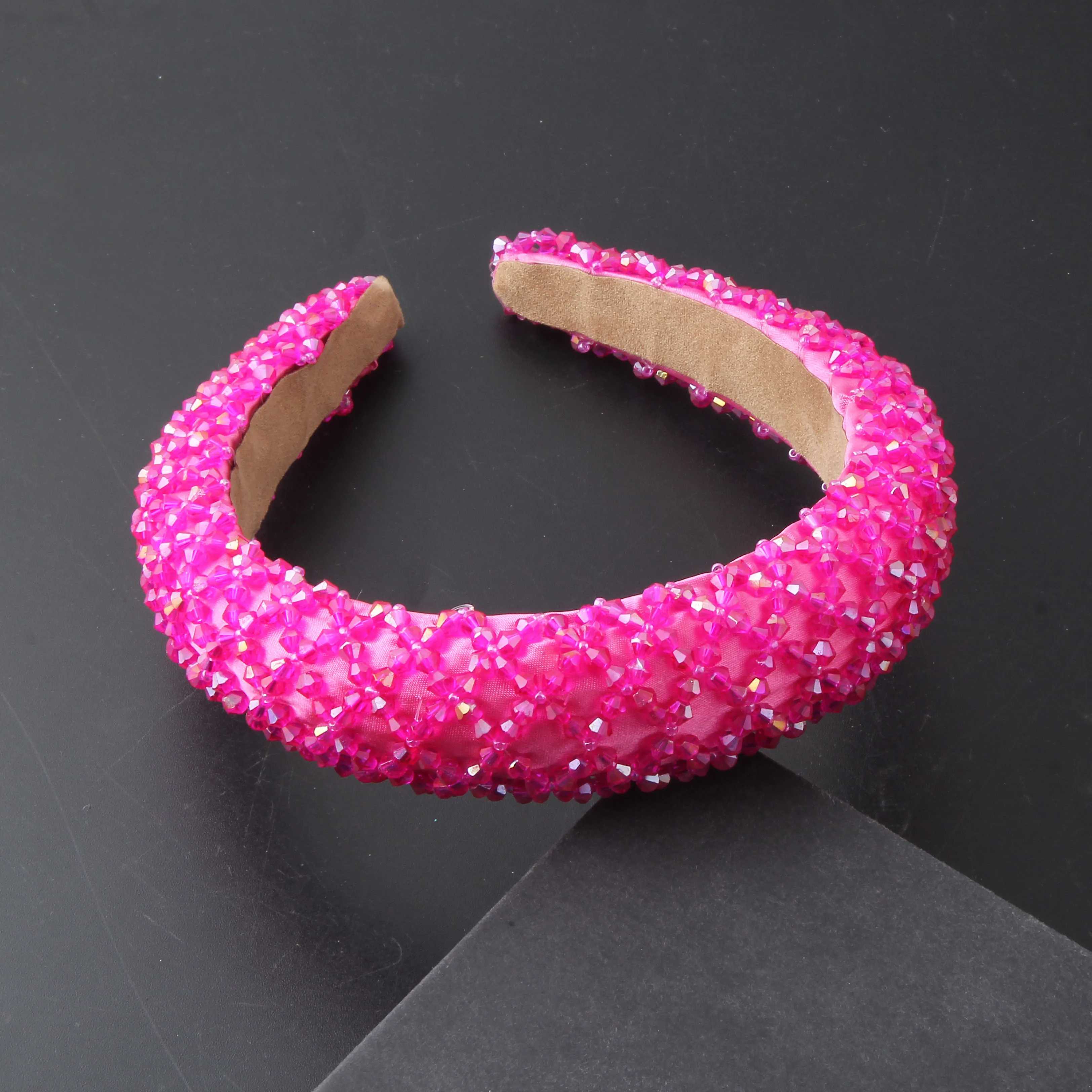 Nouveau brillant plein strass bandeau mode femme bandeau élastique rembourré bandeau brillant bandeau femmes chapeaux 884