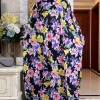 abaya à capuche pour femmes musulmanes, vêtement de prière africain, kaftan, avec hijab, imprimé floral, dubaï, saoudien, ramadan, 2023