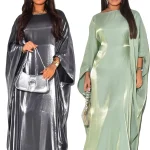 Ramadan Satin Abaya Islam musulman été manches chauve-souris Maxi Robe Kebaya Abayas pour les femmes caftan Robe Musulmane Femme robes