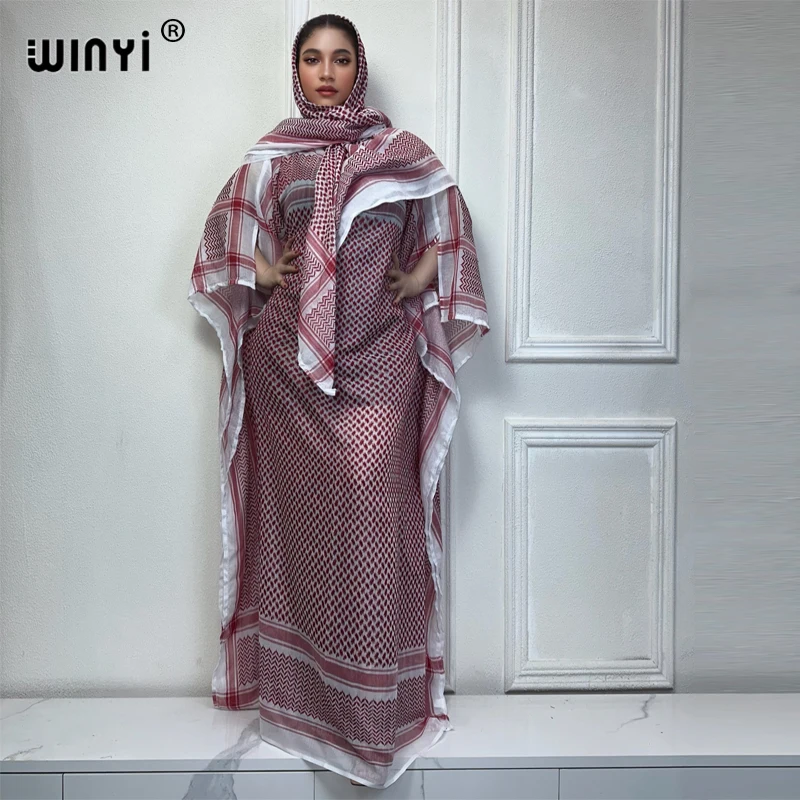 WINYI-Robe Classique avec Écharpe pour Femme Musulmane, Ensemble 2 Pièces, Kaftan de Soirée, Ample, Mode Streetwear, Abaya de Luxe, Dubaï WINYI-Robe Classique avec Écharpe pour Femme Musulmane, Ensemble 2 Pièces, Kaftan de Soirée, Ample, Mode Streetwear, Abaya de Luxe, Dubaï