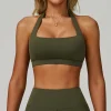 soutien gorge de sport respirant anti transpiration haut de fitness femmes col suspendu soutien gorge de yoga antichoc hauts courts push up soutien gorge de sport gilet d'entraînement de gymnastique