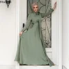 robe élégante en satin pour femmes, mode musulmane, abaya, hijab, dubaï, turquie, robes de soirée, caftan arabe, vêtements islamiques féminins