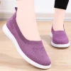 2025 printemps été respirant tricoté chaussures plates pour femmes confortable sans lacet maman chaussures femme sans lacet antidérapant baskets décontractées femme