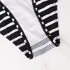 ensemble deux pièces triangle bandage femme maillots de bain été sexy noir et blanc rayé bikini maillot de bain plage femmes style bikini