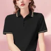polo à rayures pour femmes, couleur unie, t shirts de culture à la mode, vêtements de sport hip hop d'été, col décontracté, manches courtes