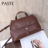 sacs à main de luxe en cuir de vachette pour femmes, cartables en cuir véritable solide, sac fourre tout polyvalent, carillon simple, haute qualité, nouveau