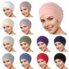 Hijab Musulman Multicolore à Tête Ronde pour Femme, Turban Doux et artificiel astique pour Ramadan, Bonnet à la Mode Hijab Musulman Multicolore à Tête Ronde pour Femme, Turban Doux et artificiel astique pour Ramadan, Bonnet à la Mode
