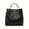 sac à main pour femme noir haut de gamme en cuir de vache de haute qualité avec grande capacité et imprimé de lettres