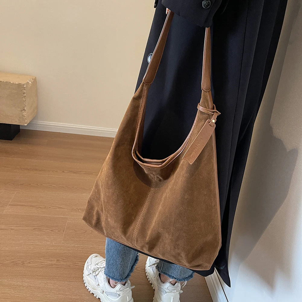 Sac à main Vintage pour femmes, sac à bandoulière, couleur unie, grande capacité, sacs de Shopping, fourre-tout pour dames, automne hiver