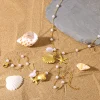 ensemble de bijoux en perles d'eau douce pour femmes, collier, étoile de mer, bracelet de cheville, chaîne en acier inoxydable, cadeaux quotidiens de fête
